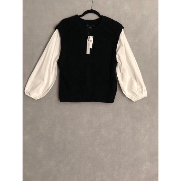 Sanctuary Women's Size Medium Sweater/Shirt Combo B/W NEW - Picture 1 of 6